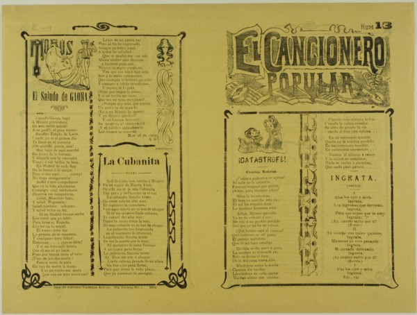 El cancionero popular, num. 13 (The Popular Songbook, no. 13), n.d. Creator: Unknown.