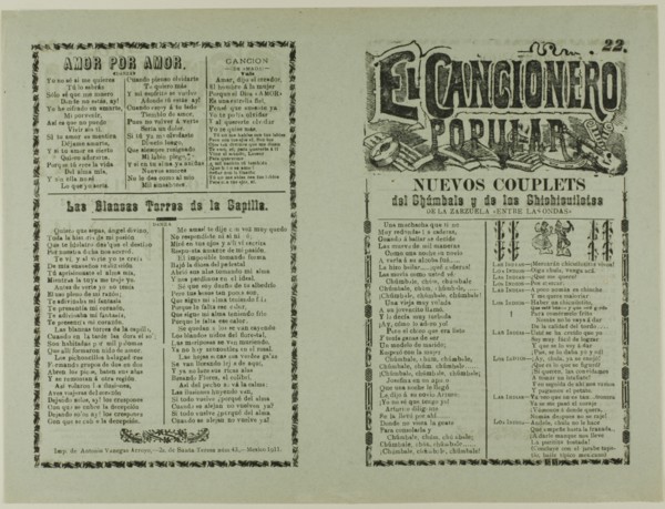 El cancionero popular, no. 22 (The Popular Songbook, No. 22), n.d. Creator: Unknown.
