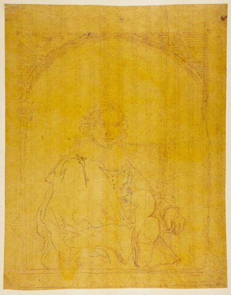 Study for Portrait of a Man in an Arm Chair, from Collection d'imitations de Dessins..., c.1821. Creator: Christian Josi.
