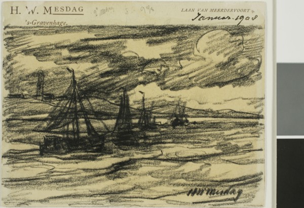 Ships at Sea, 1908. Creator: Hendrik Willem Mesdag.