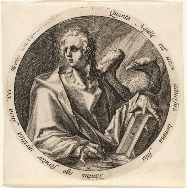 Saint John, plate four from The Four Evangelists, 1588. Creator: Jacques de Gheyn II.