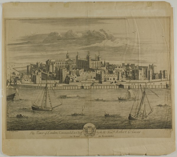 The Tower of London, plate five from Britannia Illustrata, published 1707. Creator: Johannes Kip.