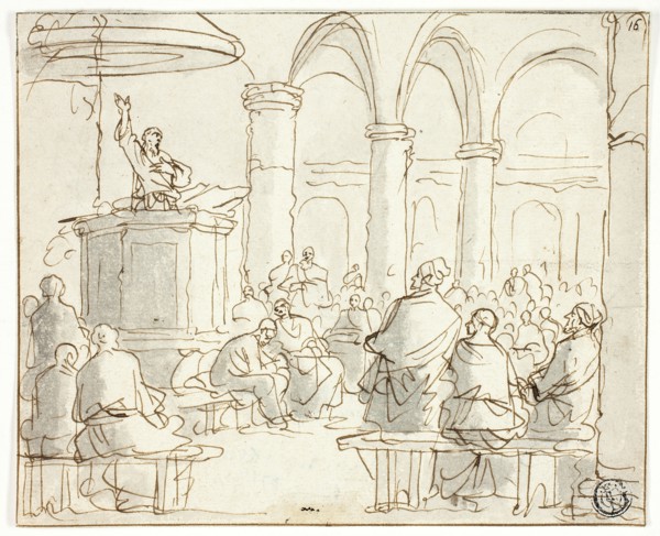 Man Preaching to Congregation, n.d. Creator: Jan Luyken.