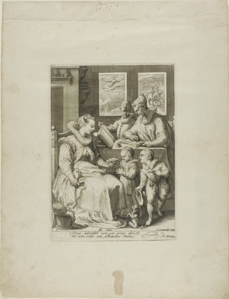 Morning, plate one from Four Times of Day, c.1595. Creator: Jan Saenredam.