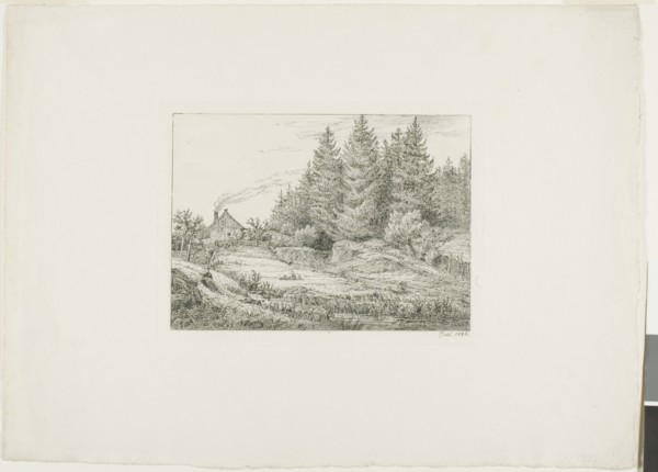 Farmhouse in an Evergreen Forest, 1828. Creator: Johan Christian Dahl.