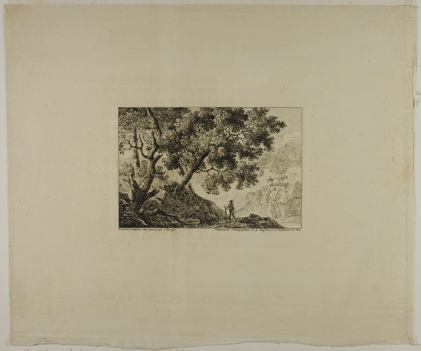 Landscape with Man Carrying Staff, n.d. Creator: Pierre Antoine Mongin.