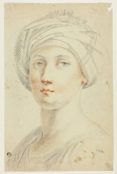 Portrait Bust of Young Woman in Turban, n.d. Creator: David Allan.