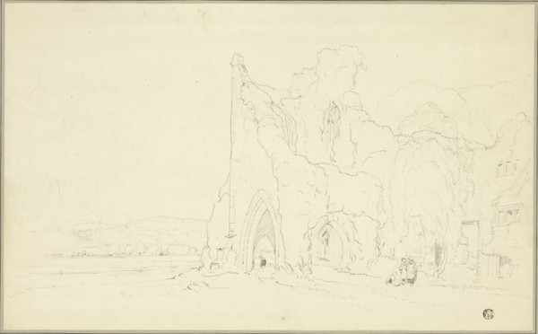 Landscape with Gothic Ruins, 1810/20. Creator: Cornelius Varley.