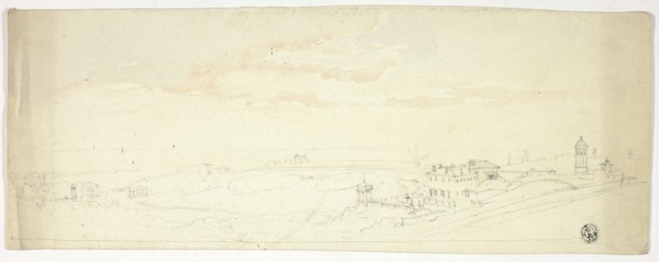 Panoramic View of Seaside Town, n.d. Creator: John Skinner Prout.