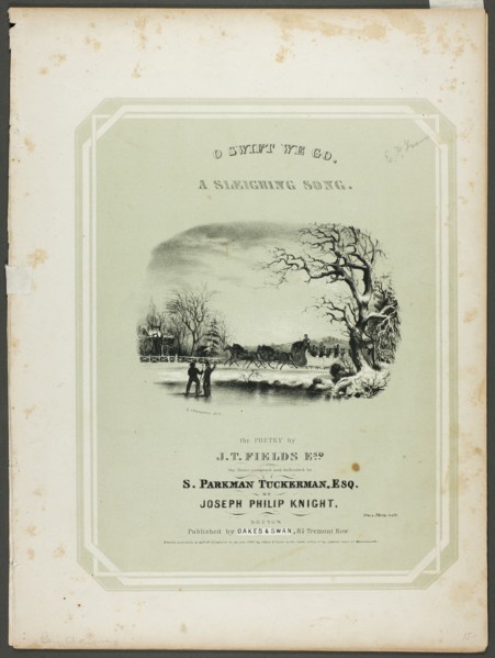 O' Swift We Go, a Sleighing Song, 1840. Creator: Benjamin Champney.