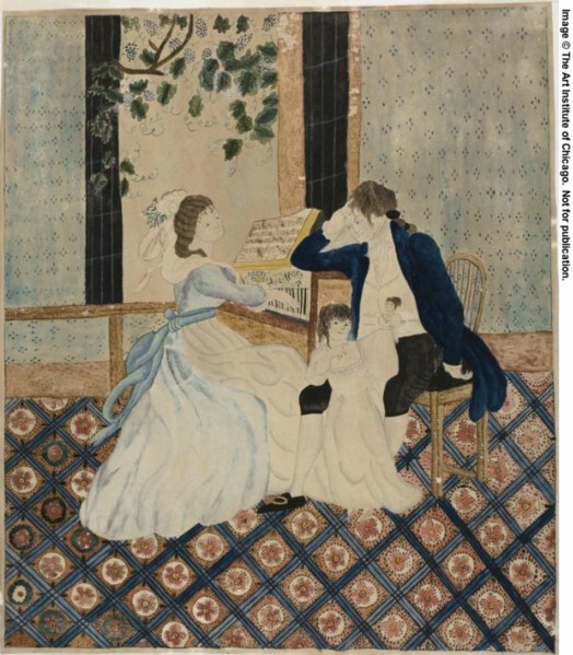 Family Group at Piano, c.1820. Creator: Eunice Pinney.