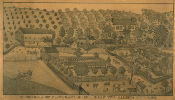 The Property of John P. and Catharina Schuring, Franklin Town, Allegheny County..., 1883. Creator: Ferdinand Arnold Brader.