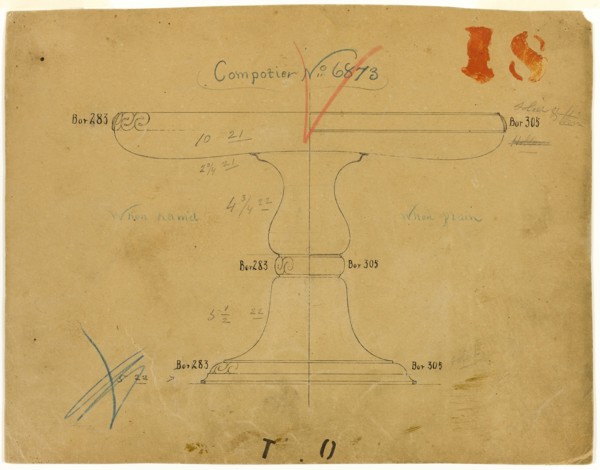Design for Compotier No. 6873, 1882/83. Creator: Tiffany & Co.