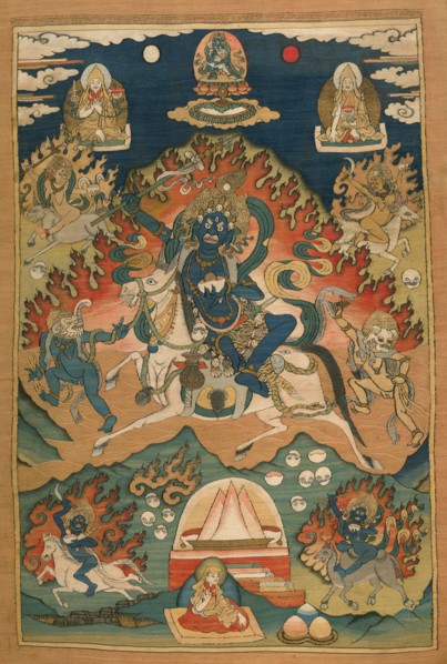 Wrathful Form of the Goddess Saraswati (Magzor Gyalmo) or Palden Llamo, 20th century. Creator: Unknown.