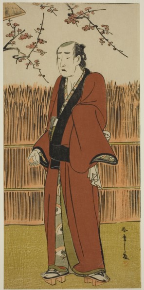 The Actor Onoe Matsusuke I as Baramon no Kichi in the Play Hatsumombi Kuruwa Soga..., c. 1780. Creator: Shunsho.