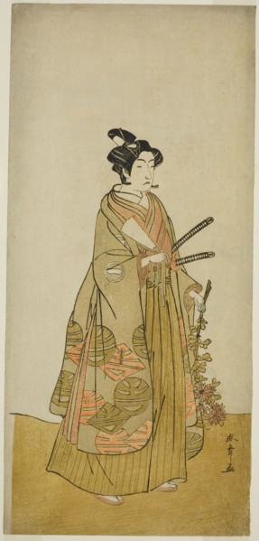 The Actor Ichikawa Monnosuke II as Kichisaburo, Temple Page of Kichijo-ji, in the Play..., c. 1776. Creator: Shunsho.