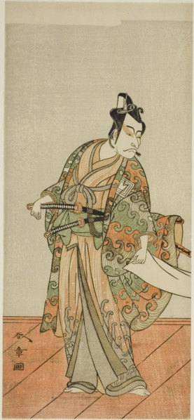The Actor Ichikawa Danjuro V as Kudo Kanaishi (?) in the Play Izu-goyomi Shibai no..., c. 1772. Creator: Shunsho.