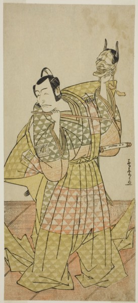 The Actor Ichikawa Danjuro V as Kudo Suketsune in the Play Kaido Ichi Yawaragi Soga..., c. 1778. Creator: Shunsho.