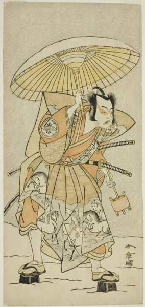 The Actor Nakamura Juzo II as Kajiwara Genta Kagetoki in the Play Izu-goyomi Shibai no..., c. 1772. Creator: Shunsho.