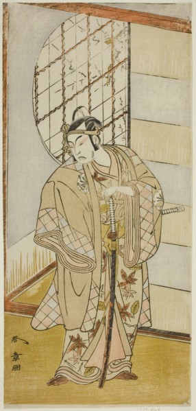 The Actor Matsumoto Koshiro IV as Matsuo-maru in the Play Sugawara Denju Tenarai..., c. 1773. Creator: Shunsho.