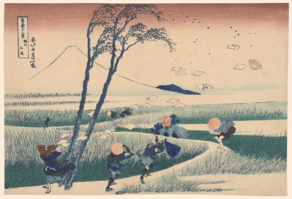 Ejiri in Suruga Province (Sunshu Ejiri), from "Thirty-six Views of Mount Fuji..., c1830/33. Creator: Hokusai.