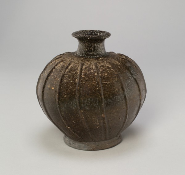 Jar with Vertical Ribs, Korea, Three Kingdoms period (57 B.C.-A.D. 668), Silla..., 7th century. Creator: Unknown.
