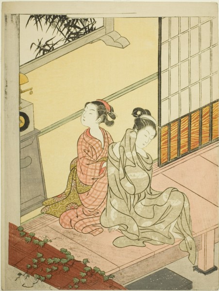 The Evening Bell of the Clock (Tokei no bansho), from the series "Eight Views of the...", c. 1766. Creator: Suzuki Harunobu.