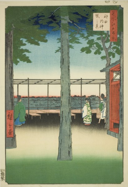 Dawn at Kanda Myojin Shrine (Kanda Myojin akebono no kei), from the series "One Hundred..., 1857. Creator: Ando Hiroshige.