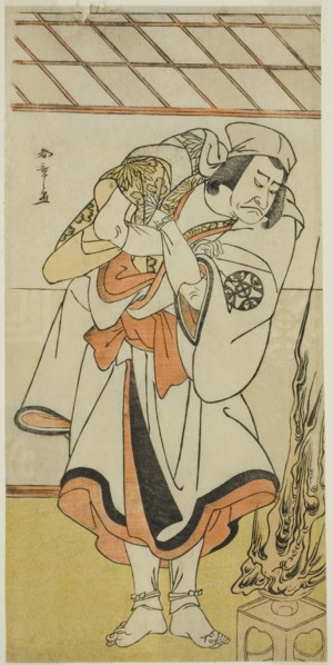 The Actor Nakamura Nakazo I as Chinzei Hachiro Tametomo Disguised as an Ascetic Monk..., c. 1780. Creator: Shunsho.