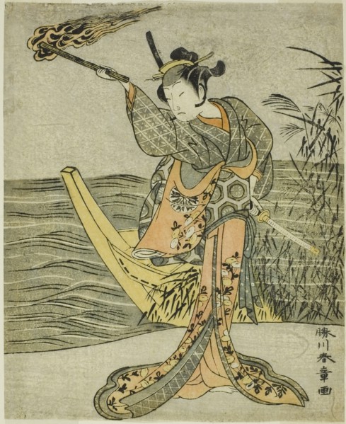 The Actor Nakamura Tomijuro I as Nagoya Osan in the Play Fuki Kaete Tsuki mo Yoshiwa..., c. 1771/72. Creator: Shunsho.
