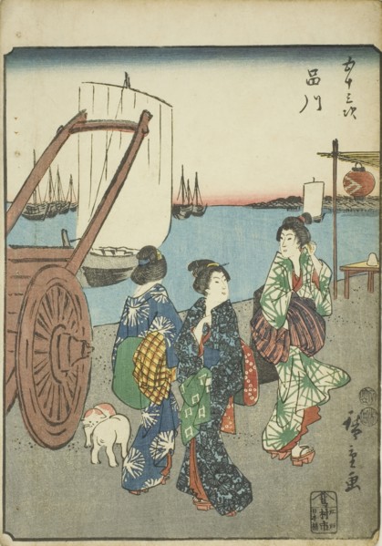 Shinagawa, from the series "Fifty-three Stations [of the Tokaido] (Gojusan tsugi)," also..., 1852. Creator: Ando Hiroshige.