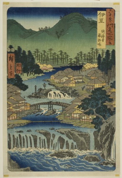 Izu Province: Hot Springs of the Shuzen Temple (Izu, Shuzenji tojiba), from the series "Fa..., 1853. Creator: Ando Hiroshige.