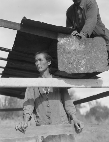 Dispossessed Arkansas farmers, Bakersfield, California, 1935. Creator: Dorothea Lange.