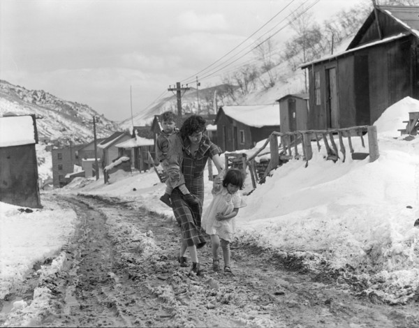 Main street, Utah coal town, Consumers, near Price, Utah, 1936. Creator: Dorothea Lange.