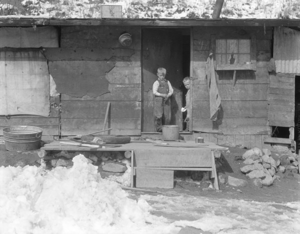 Miner's home, company-owned, Blue Blaze Coal Company, Consumers, near Price, Utah, 1936. Creator: Dorothea Lange.