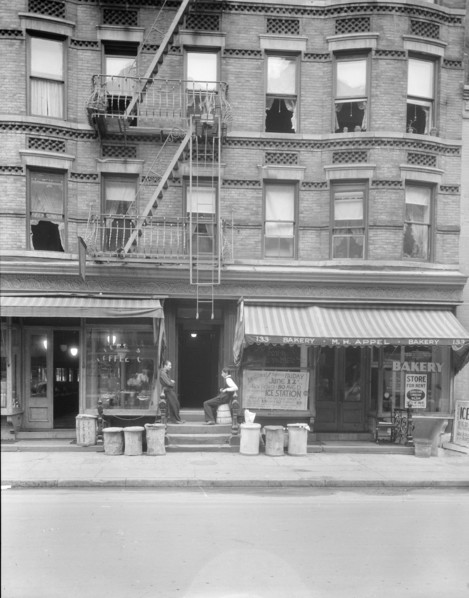 Background photo for Hightstown project, 133 Avenue D, New York City, 1936. Creator: Dorothea Lange.
