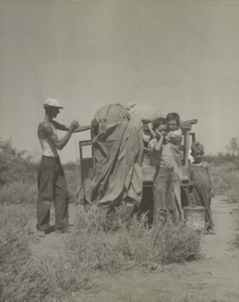 A tubercular painter from Iowa and part of his family... penniless in New Mexico, 1937. Creator: Dorothea Lange.
