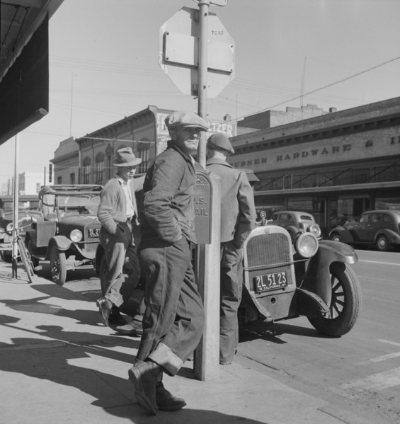 Men on "Skid Row", Modesto, California, 1937. Creator: Dorothea Lange.