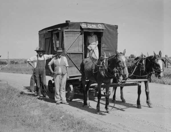 Bound for the wheat harvest, Southwestern Oklahoma, 1937. Creator: Dorothea Lange.