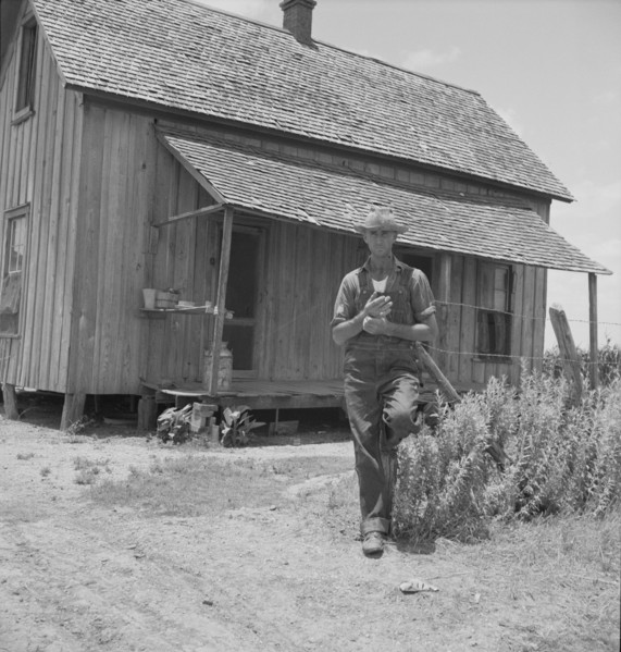 Former tenant farmer on a large cotton farm, Bell County, Texas, 1937. Creator: Dorothea Lange.