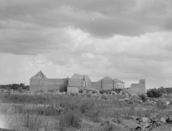 Remains of sawmill in Fullerton, Louisiana, 1937. Creator: Dorothea Lange.