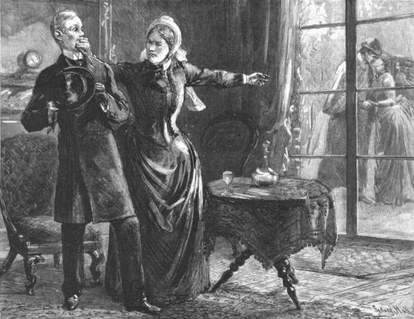 ''That Unfortunate Marriage, by Francis Eleanor Trollope; "Hush! Hold your tongue!" cried Mrs. Dobbs Creator: Sydney Prior Hall.
