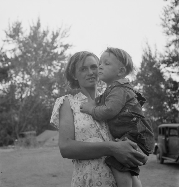 Champion hop picker in squatter camp before the season..., Washington, Yakima Valley, 1939 Creator: Dorothea Lange.
