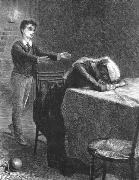 ''That Unfortunate Marriage, by Francis Eleanor Trollope; She rocked herself from side to side, and  Creator: Sydney Prior Hall.