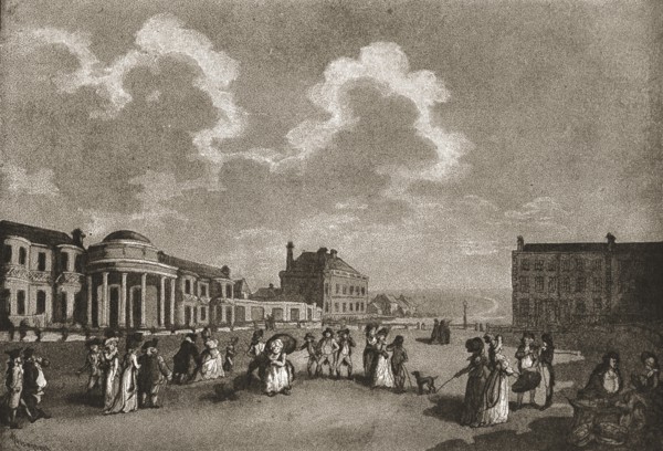 ''A Trip to Brighton a Hundred Years Ago; The Steine, with the Marine Pavilion built for the Prince  Creator: Unknown.