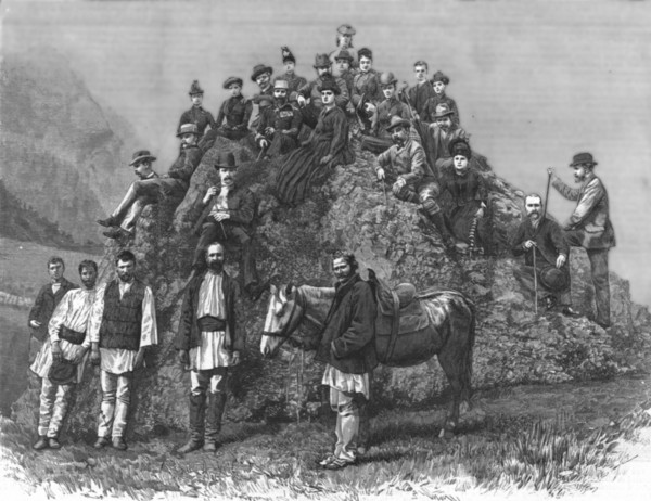 ''The Recent visit of the Prince of Wales to Roumania; the Queens picnic in the Carpathian Mountains Creator: Unknown.