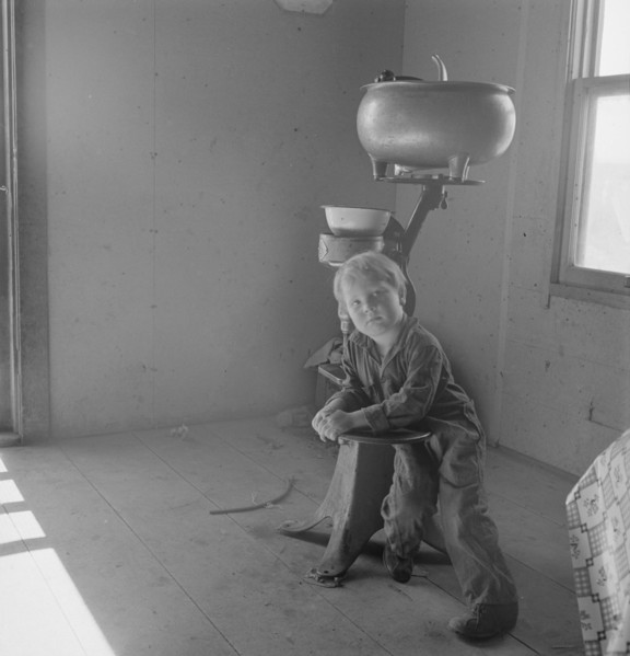 Corner of Soper kitchen, Malheur County, Oregon, 1939. Creator: Dorothea Lange.