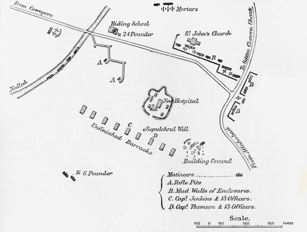 'Plan of the Entrenchment at Cawnpore, June, 1857', c1891. Creator: James Grant.