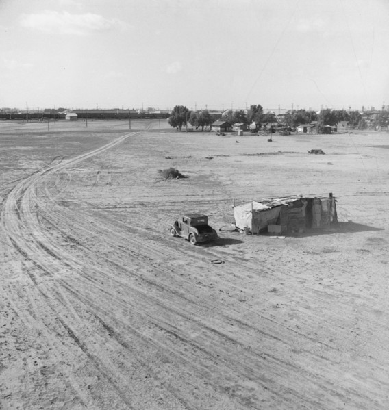 Home of Mexican family migratory workers, Calipatria, Imperial Valley, California, 1939. Creator: Dorothea Lange.