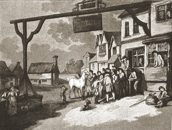 ''A Trip to Brighton a Hundred Years Ago;"The George" at Crawley, c1788', 1888. Creator: Unknown.